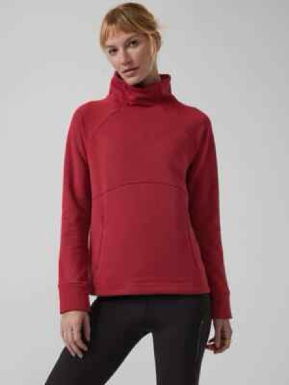 Athleta polartec funnel neck sweatshirt in red XS